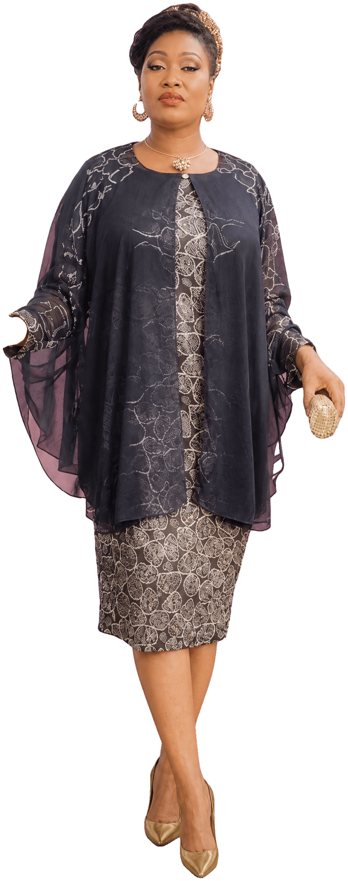 The lace cape dress